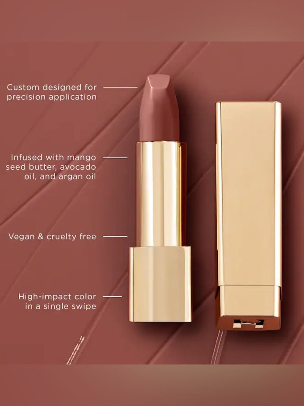 Hourglass Wave Unlocked Satin Creme Lipstick- rose plum, ultra hydrating, vegan - Picture 4 of 9